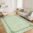 thumbnail image 1 of Garvee 10'x13' Checkered Cherry Area Rug Washable Border Carpet, Soft Non-Slip Low Pile Farmhouse Rug for Living Room Bedroom Home Office, Green, 1 of 9