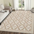 thumbnail image 1 of Garvee 10'x13' Floral Printed Area Rug Living Room Rugs, Washable Geometric Border Rug Non Slip Rug Butterflies Print Indoor Carpet for Bedroom, Farmhouse, Dining Room, Camel, 1 of 8