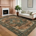 thumbnail image 1 of Garvee 10'x13' Large Area Rug for Living Room Vintage Medallion Rug Floral Print Rug Non Slip Low Pile Indoor Bedroom Rug, Brown, 1 of 8