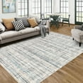 thumbnail image 1 of Garvee 10'x13' Modern Abstract Area Rug, Machine Washable Striped Accent Carpet Non-Slip Low Plie Soft Indoor Rug for Living Room, Bedroom, Dining Room, Blue Gray, 1 of 8