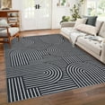 thumbnail image 1 of Garvee 10'x13' Modern Abstract Area Rug Rainbow Stripe Carpet, Washable Rugs Simple Style Home Decor Carpet with Non-Slip Backing Low Pile Floor Mat for Living Room Bedroom, Black, 1 of 7