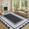 thumbnail image 1 of Garvee 10'x13' Modern Border Neutral Area Rug Living Room Rug, Washable Rug with Non Slip Backing Soft Low Pile Indoor Carpet for Bedroom Dining Room, Black Gray, 1 of 8