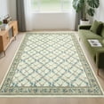 thumbnail image 1 of Garvee 10'x13' Modern Floral Area Rugs Diamond Printed Carpet, Washable Rug Ultra-Soft Low Pile Non Slip Rug for Living Room Bedroom Dining Room, Green Beige, 1 of 8