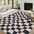 thumbnail image 1 of Garvee 10'x13' Modern Geometric Area Rug Washable Rug, Non-Slip Contemporary Plaid Printed Accent Rugs for Living Room Bedroom Home Office, Dark Blue, 1 of 8