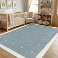 thumbnail image 1 of Garvee 10'x14' Modern Bordered Area Rug Geometric Carpet with Non Slip Backing, Contemporary Cross Motifs Dot Rug Washable Rug for Living Room Bedroom Home Decor, Blue, 1 of 10