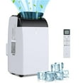 thumbnail image 1 of Garvee 10000 BTU (14000 ASHRAE) 115V Smart Portable Air Conditioner with Remote, 3-In-1 Stand up AC Units, Covers up to 750 Sq. ft., White & Black, 1 of 7