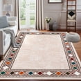 thumbnail image 1 of Garvee 10'x13' Geometric Bordered Area Rugs Contemporary Rugs for Living Room, Non-Slip Washable Rugs Soft Throw Rugs Low-Pile Stain Resistant Carpet for Bedroom Dining Room Farmhouse, Beige, 1 of 8
