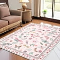 thumbnail image 1 of Garvee 10x13 Floral Insect Print Area Rug, Modern Machine Washable Rug Stain Resistant Non-Slip Backing Rug Low Pile Floor Cover for Living Room Bedroom Home Decor, Pink, 1 of 9
