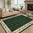 thumbnail image 1 of Garvee 10x13 Modern Bordered Area Rugs Floral Print Rug, Ultra-Soft Low Pile Non Slip Carpet Washable Stain Resistant Rug for Living Room Bedroom Home Office, Green, 1 of 8