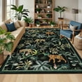 thumbnail image 1 of Garvee 10x13 Tiger Area Rug Washable Rug, Tropical Jungle Plant Printed Rugs Non Slip Non Shedding Indoor Rug Carpet for Bedroom Living Room Dining Room, Black, 1 of 8