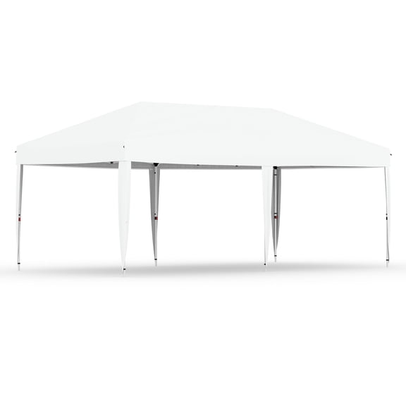 Garvee 10x20 ft Pop Up Canopy with Roller Bag,One Button Push Setup,White