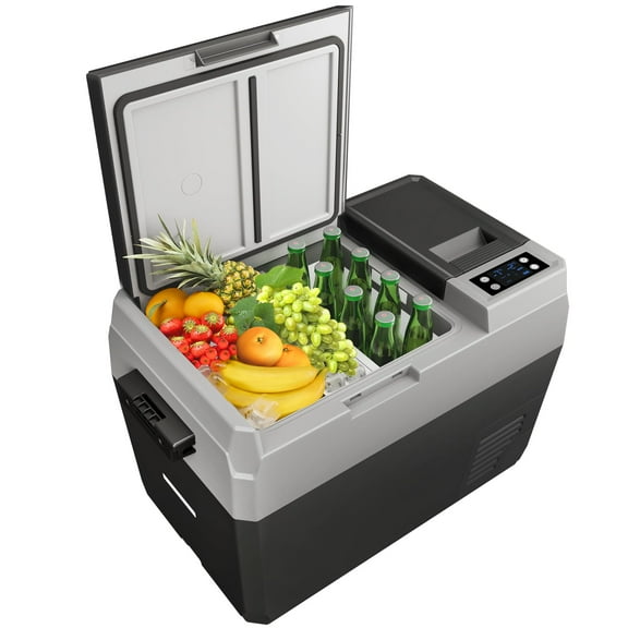 Garvee 12 Volt Portable Fridge for Car, 31 QT Portable Car Refrigerator Freezer, Electric Cooler for Vehicles AC/DC, Car Fridge with Dual Zone, Touch Control, Plug in Cooler for Camping, Travel