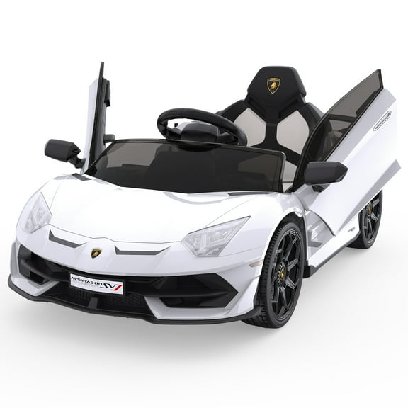 Garvee 12V Kids Electric Car with Remote Control, LED Lights & Sound System - Licensed Lamborghini Battery Powered Ride-On Toy for Boys & Girls