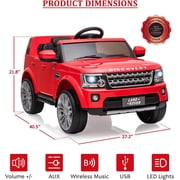 Garvee 12V Licensed Land Rover Ride On Electric Car for Kids (Ages 3-8) - Parent Remote Control, MP3 Music Player, Battery Powered Sports Car with Shock Absorber - Perfect Gift,Red