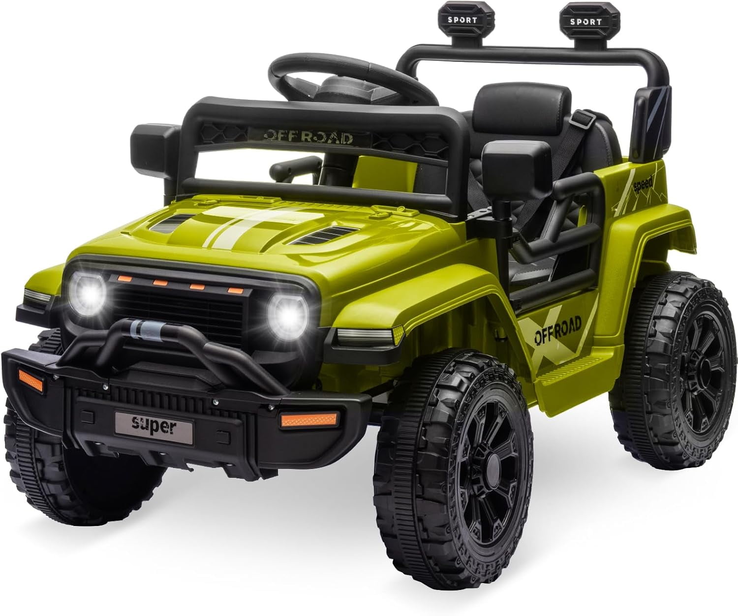 Kids Sit to Stand Vehicle with Steering Wheel - Green main image 0