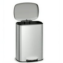 Garvee 13.2 Gal Stainless Steel Kitchen Trash Can with Lid, 1 Inner Bucket, Silver