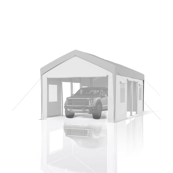 Garvee Carport Replacement Canopy Cover, 13 x 25 feet, White