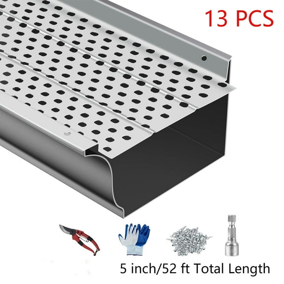 Garvee 13x Gutter Guard 5 in Wide 52 ft Total Length Cover Mesh Leaf Debris Protection