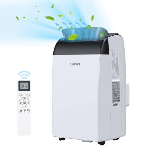 Garvee 14000 BTU Portable Air Conditioner, 3-in-1 AC with Dehumidifier & Fan, LED Display, Remote & Touch Control, 24H Timer, Quiet 52dB, White