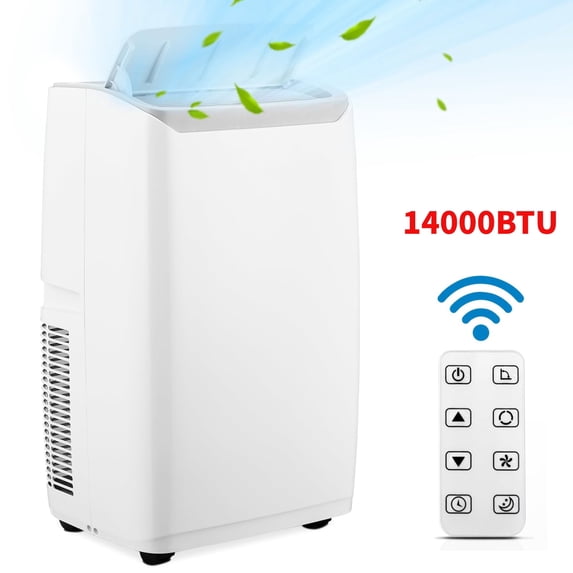 Garvee 14000 BTU Portable Air Conditioner, 4-in-1 Cooling Fan Dehumidifier with Sleep Mode, Remote Control & Window Kit, Cools up to 750 Sq.ft, White