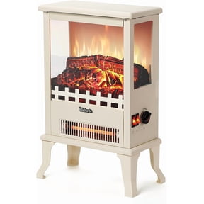 Garvee 17" 1500W Infrared Electric Fireplace Stove, 3-Sided View, Realistic Flame, Overheat Protection, Portable Heater for Small Spaces