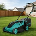 thumbnail image 1 of Garvee 17 in 40V Battery Powered Push Walk-Behind Mower, Cordless Lawn Mower with 6 Adjustable Cutting Height & 12 Gal Grass Bag, Lake Blue, 1 of 9