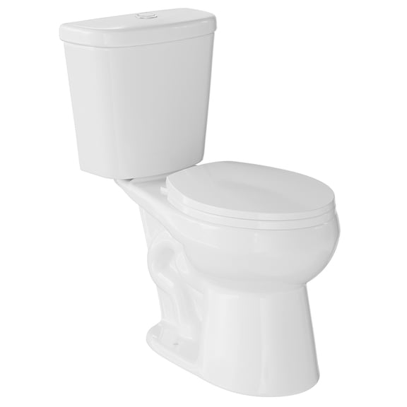 Garvee 17 Inch Comfort Height Toilet, ADA Compliant Two-Piece Round Bowl Commode for Small Spaces, Upgraded Rotary Flush System, Dual Top-Press Flush, PP Seat and Water Fittings Included
