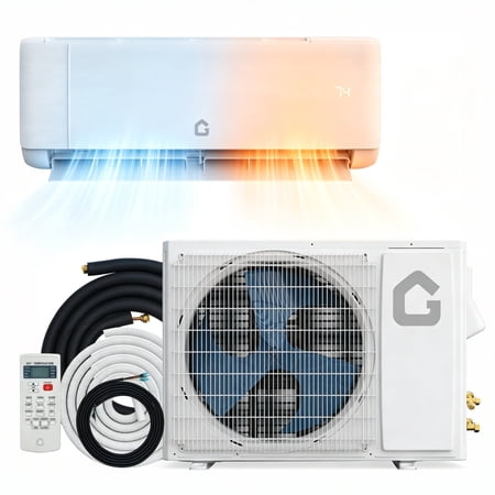 Garvee 18000 BTU Ductless Mini Split AC/Heat Pump, 19 SEER2 Inverter Air Conditioner with 4-Way Swing, Turbo & ECO Mode, Cools up to 1250 Sq.ft, 230V, White