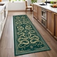 thumbnail image 1 of Garvee 2.5'x8' Modern Snake Printed Runner Rug Washable Kitchen Rug, Forest Low Pile Stain Resistant Rug Non Slip Carpet for Bedroom Laundry Room Entryway, Blue, 1 of 7
