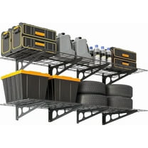 Garvee 2 Pack 2x6Ft Garage Storage Shelving Wall Mounted, 24-Inch-By-72-Inch 1600 Lbs Heavy Duty Storage Shelves, Wall Shelve Garage Storage Rack Floating Shelves Organization for Warehouse, Laundry