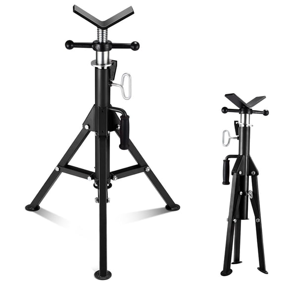 Garvee 2-Pack Pipe Jack Stands, 2500 LB Heavy Duty Carbon Steel Pipe Stands, 28-52 in Height Adjustable, Black