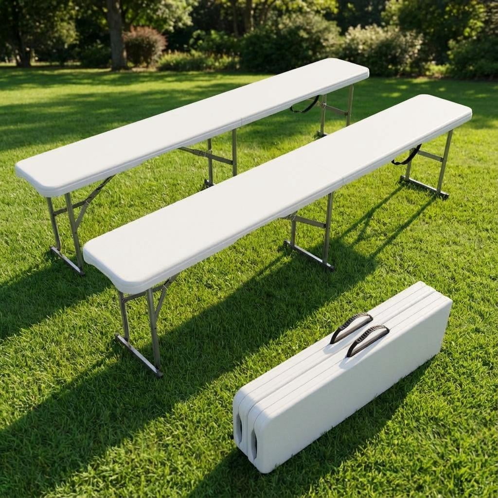 Portable Bench Frame Garvee 2-Pack Portable Folding Bench 6 Foot Heavy Duty HDPE Bench for ...