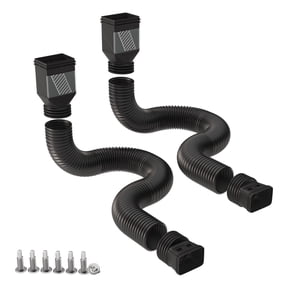 Garvee 2 Pack Rain Gutter Downspout Extensions with Adapters, Extendable from 22" to 63", Black