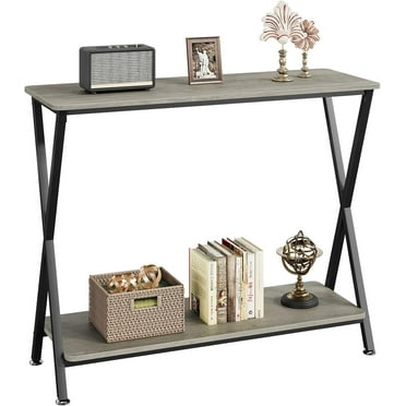 Garvee 2-Tier Narrow Console Table, Small Entryway Table, Thin Entrance Sofa Table, Side Table for Behind Couch or Wall, Kitchen Counter, Display Table for Hallway, Bedroom, Living Room