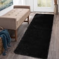 thumbnail image 1 of Garvee 2' x 8' Shag Fluffy Runner Rug Soft Plush Area Rug Carpet Non-Slip Fuzzy Bedside Rug Hallway Laundry, Black, 1 of 4