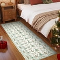 thumbnail image 1 of Garvee 2'x10' Christmas Runner Rug Bordered Printed Rugs, Washable Xmas Rugs Non-Slip Stain Resistant Carpet Holiday Decorative Indoor Mats for Hallway Bedroom Kitchen, Beige, 1 of 8