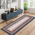 thumbnail image 1 of Garvee 2'x10' Farmhouse Bordered Runner Rug Braid Printed Carpet, Washable Soft Non Slip Rug for Hallway Bedroom Entryway, Blue, 1 of 7