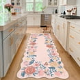 thumbnail image 1 of Garvee 2'x6' Runner Rugs Washable Foldable Print Rug, Non-Slip Low Pile Rug Distressed Indoor Floral Rugs for Hallway, Laundry Room, Farmhouse Kitchen Mat, Pink, 1 of 8