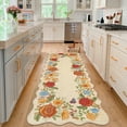 thumbnail image 1 of Garvee 2'x6' Area Rugs Washable Foldable Print Runner Rug, Non-Slip Low Pile Rug Distressed Indoor Floral Rugs for Hallway, Laundry Room Rug, Farmhouse Kitchen Mat, Yellow, 1 of 8