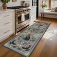 thumbnail image 1 of Garvee 2'x6' Boho Runner Rug Cat Floral Pattern Carpet, Vintage Washable Rug Non-Slip Indoor Accent Carpet for Hallway Bedroom Kitchen, Gray, 1 of 8