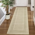 thumbnail image 1 of Garvee 2'x6' Checkered Runner Rugs Modern Geometric Carpet, Soft Low Pile Accent Rug Washable Rug with Non-Slip Backing for Hallway Bedroom Kitchen, Beige, 1 of 8