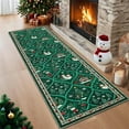 thumbnail image 1 of Garvee 2'x6' Christmas Runner Rugs Decorative Xmas Carpet, Washable Rug Christmas Tree Accent Indoor Mats with Non-Slip Backing for Hallway Bedroom Kitchen, Green, 1 of 8