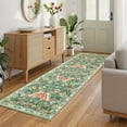 thumbnail image 1 of Garvee 2'x6' Farmhouse Floral Runner Rug Botanical Butterfly Printed Carpet, Washable Rug with Non Slip TPR Backing Low Pile Indoor Mat for Hallway Bedroom Kitchen, Green, 1 of 8