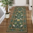 thumbnail image 1 of Garvee 2'x6' Floral Animal Print Runner Rug Washable Rugs, Low Pile Stain Resistant Rug Botanical Bird Soft Carpet for Hallway Bedroom Kitchen, Green, 1 of 7