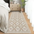 thumbnail image 1 of Garvee 2'x6' Floral Printed Runner Rug Living Room Rugs, Washable Geometric Border Rug Non Slip Rug Butterflies Print Indoor Carpet for Hallway Bedroom Entryway Laundry Room, Camel, 1 of 8