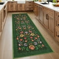 thumbnail image 1 of Garvee 2'x6' Floral Printed Runner Rug Vintage Soft Rug, Washable Low Pile Rug Stain Resistant Farmhouse Indoor Carpets with Non Slip Backing for Hallway Bedroom Playroom, Green, 1 of 7