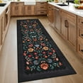 thumbnail image 1 of Garvee 2'x6' Floral Printed Runner Rug Vintage Soft Rug, Washable Low Pile Rug Stain Resistant Farmhouse Indoor Carpets with Non Slip Backing for Hallway Bedroom Playroom, Black, 1 of 7