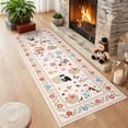 thumbnail image 1 of Garvee 2'x6' Floral Runner Rug Animal Cat Carpet, Washable Boho Rugs Non Slip Low Pile Soft Indoor Floor Mat for Hallway Bedroom Kitchen, Beige, 1 of 6