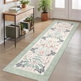 thumbnail image 1 of Garvee 2'x6' Floral Runner Rug Geometric Bordered Carpet, Butterfly Printed Rug Washable Non Slip Rug for Hallway Bedroom Farmhouse, Green, 1 of 8