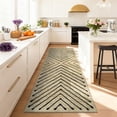 thumbnail image 1 of Garvee 2'x6' Geometric Runner Rug Distressed Striped Decorative Carpet, Non‑Slip Washable Indoor Rug for Hallway Bedroom Kitchen, Nature, 1 of 6